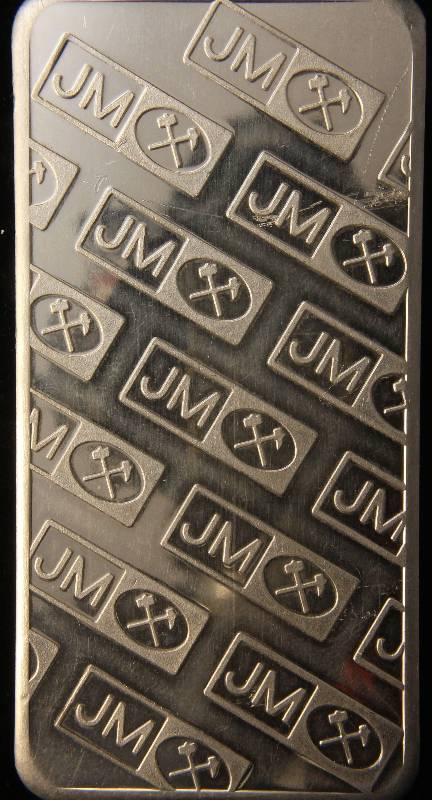 lot 104 image: 10 TROY Oz. .999 FINE SILVER BAR JM-JOHNSON MATTHEY