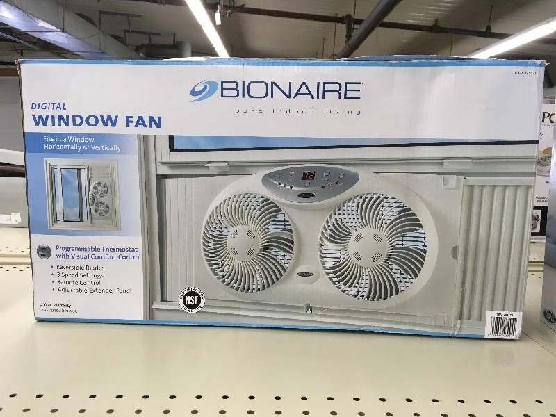 lot 280 image: JARDEN BIONAIRE WINDOW FAN MSRP $39.99
