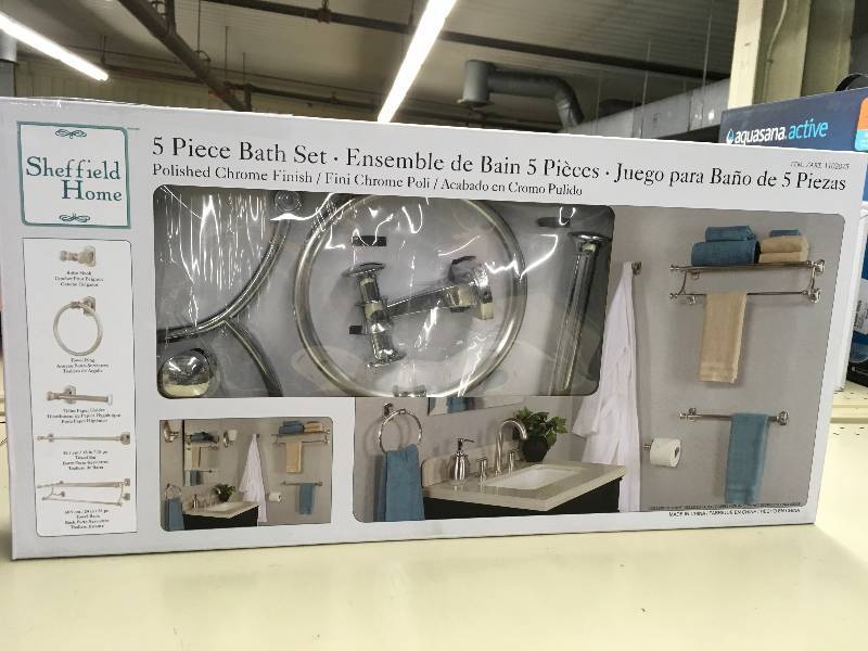 lot 287 image: SHEFFIELD 5PC BATH SET, MSRP $36.99