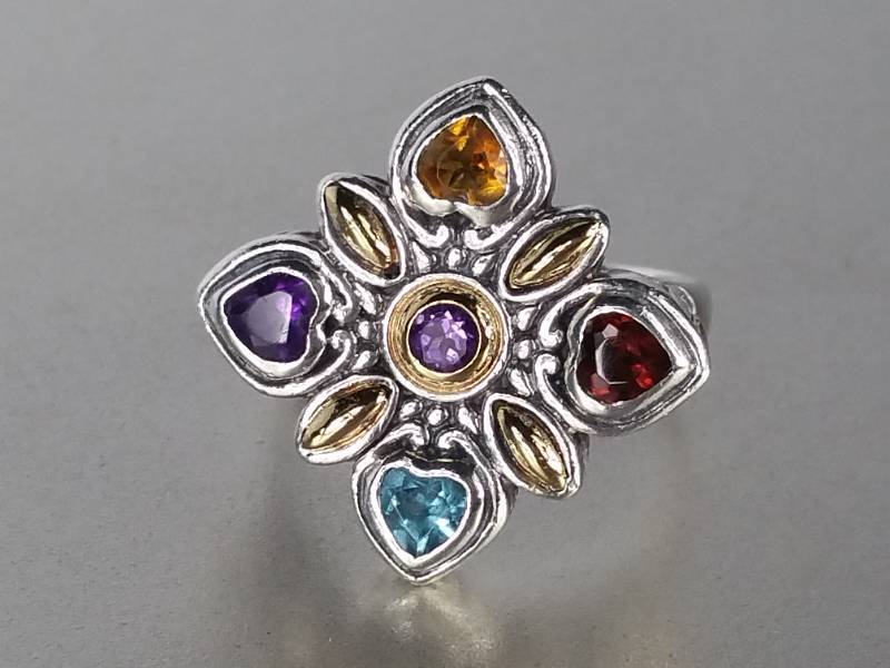 Ladies High-End Designer Designer Ring in 18kt and Sterling Silver