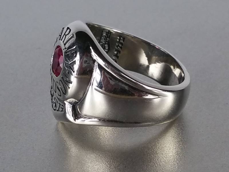 Ladies Ruby Harley-Davidson Ring.  We dont see these very often  Perfect for the Harley lover in your life.