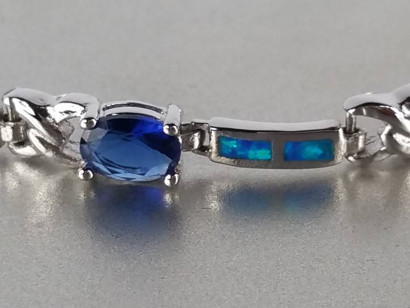 Ladies Sapphire and Opal Bracelet - A lot of fire in the opals  A great look.