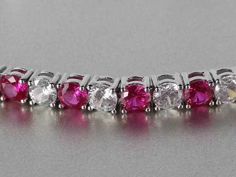Ruby and White Sapphire Bracelet