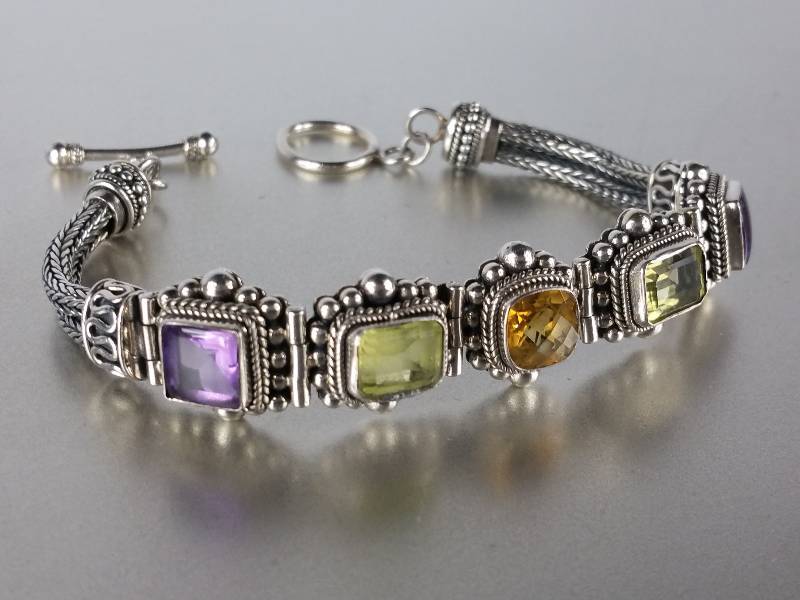 Great Looking Multi-Gem Designer Bracelet