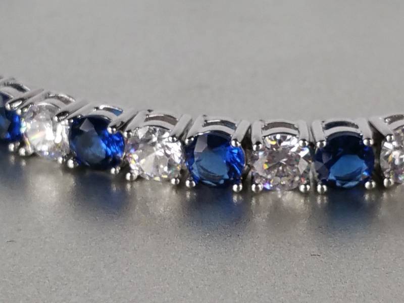 Ladies Blue and White Sapphire Bracelet