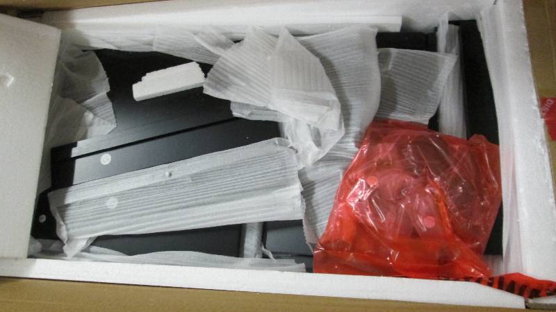 Rolling Trash Bin in Black open box...