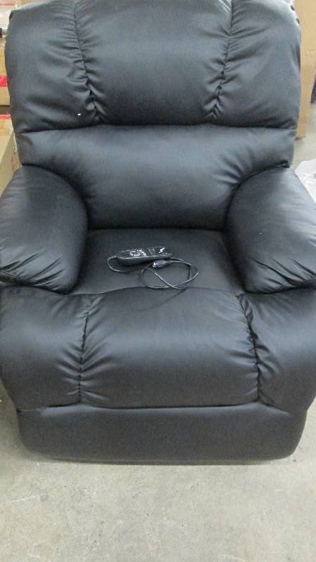 Black MassageHeat Recliner open bo...