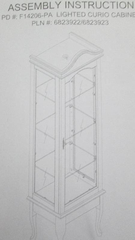 Lighted Curio Cabinet in Oak open b...