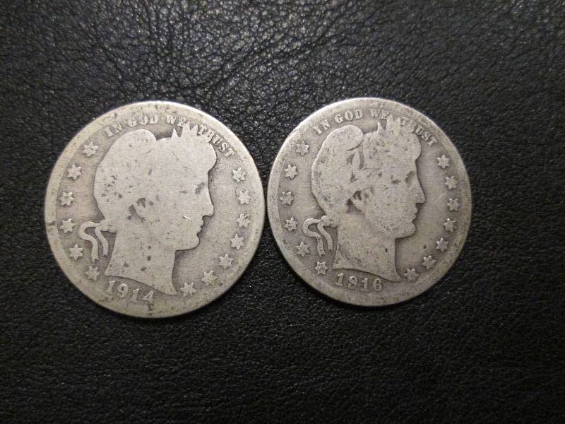 1914 and 1916 D Quarter Dollar...