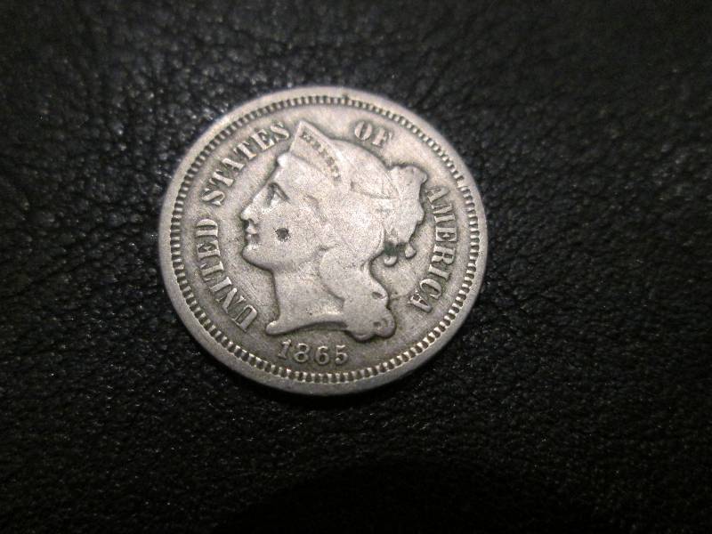 1865 III Three Cent Nickel...