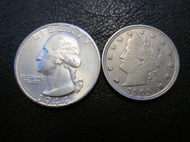 1944 Quarter and 1905 Nickel...