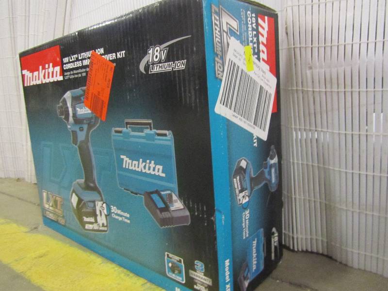 lot 21 image: Makita 18-Volt LXT Lithium-Ion Cordless 14 in. Impact Driver Kit with 3.0 Ah Battery, Rapid Charger and Hard Case