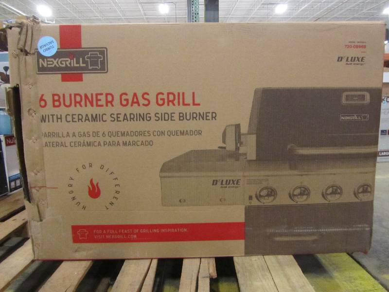 lot 31 image: Nexgrill Deluxe 6-Burner Propane Gas Grill in Slate with Ceramic Searing Side Burner