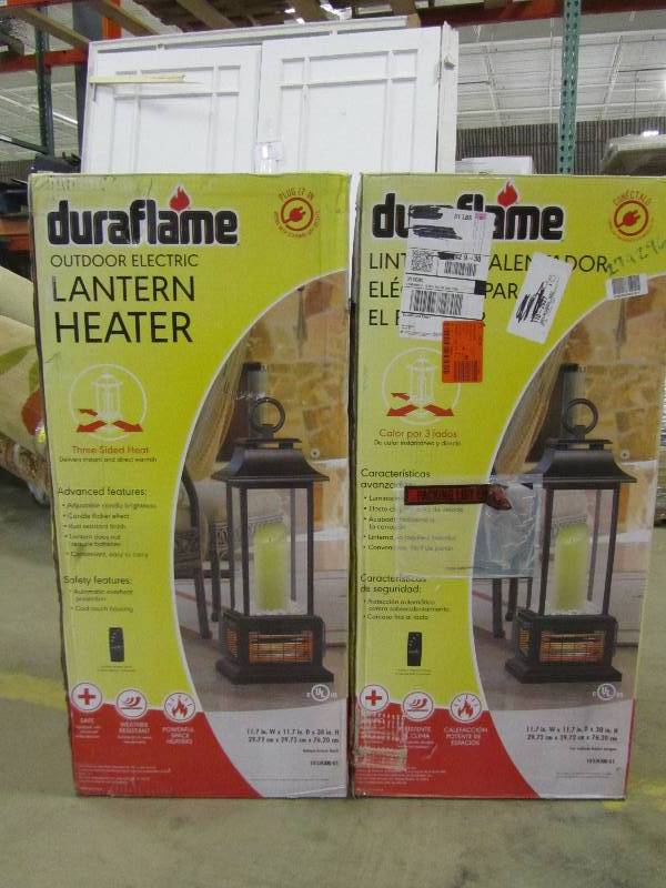 lot 40 image: Duraflame 1400-Watt 30 in. Infrared Radiant Electric Portable Heater Lantern (x2)