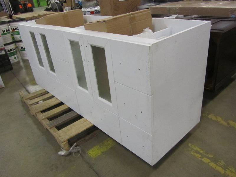 lot 56 image: 72 in vanity white 2 sink no top