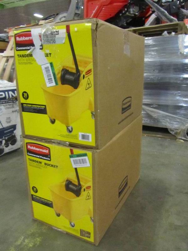 lot 84 image: Rubbermaid Commercial Products 31 qt. Tandem Mop Bucket (x2)