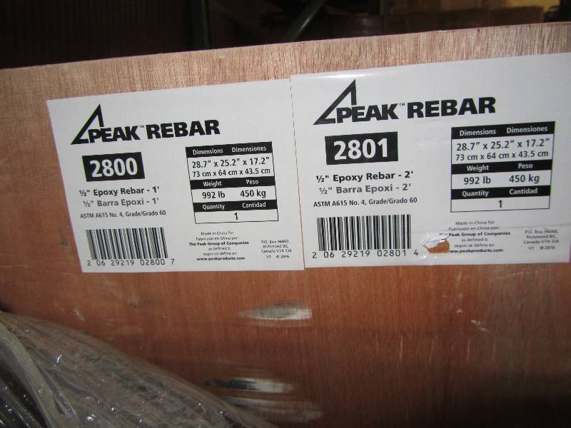 lot 86 image: Peak Rebar #4 Peak Epoxy Rebar 12 x 2   12 x 1, #4