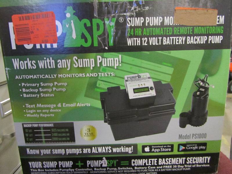 lot 87 image: PumpSpy 14 HP Submersible 12 VDC Battery Back-Up Sump Pump and Monitoring System