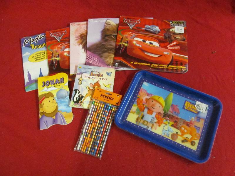 pencils, books, calenders, Bob The Builder Tray
