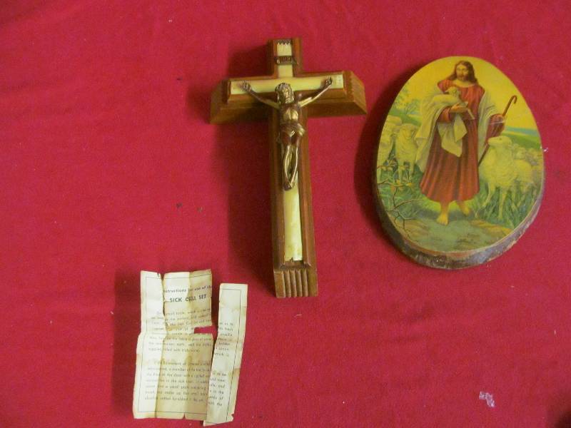 Vintage Religious picture, Sick Call Cross