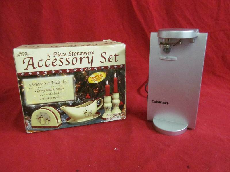 Stone ware accessory set, Cuisinart can opener