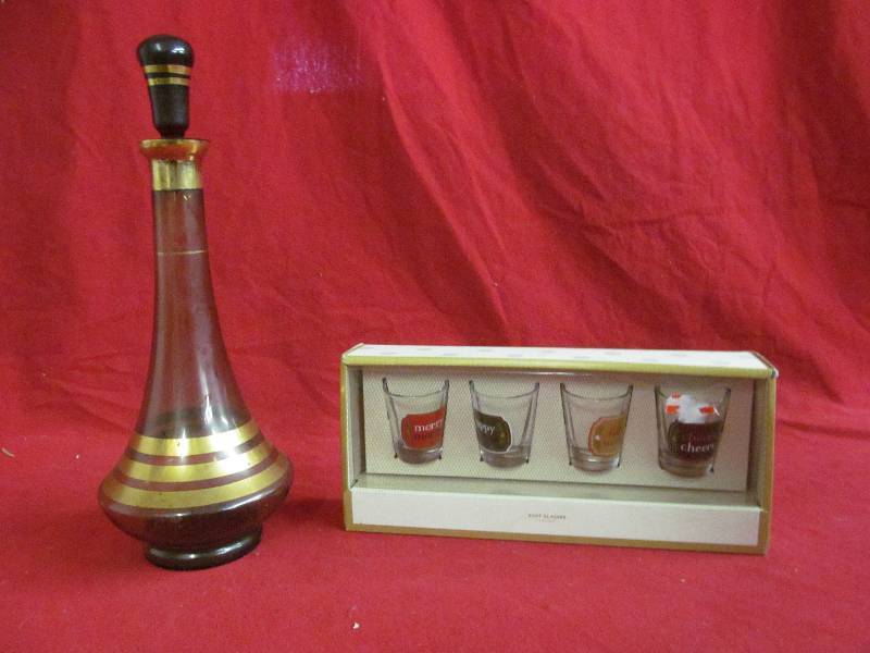 Liquor decanter ,shot glasses