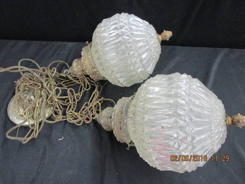 lot 57 image: Pair of Vintage Hanging Lights