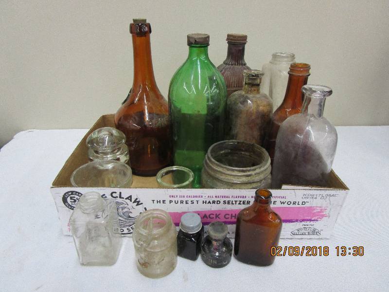 lot 78 image: Old Bottles and  Ink Jars