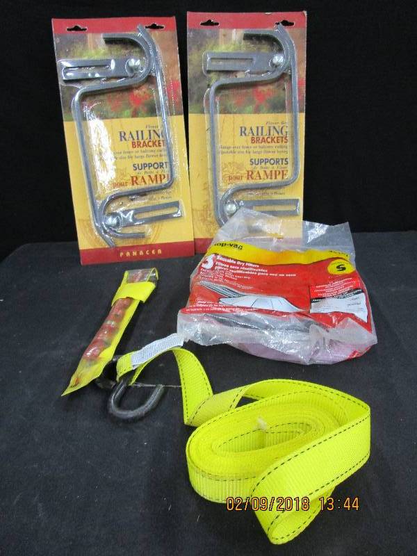 lot 79 image: Drill bit , Strap Grilling brackets and Shop vac filters