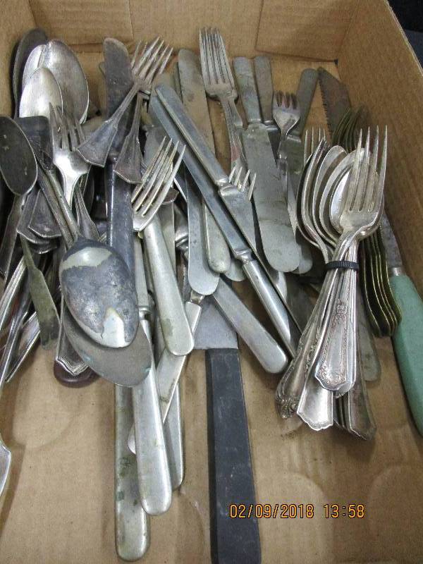 lot 84 image: Box of silverware