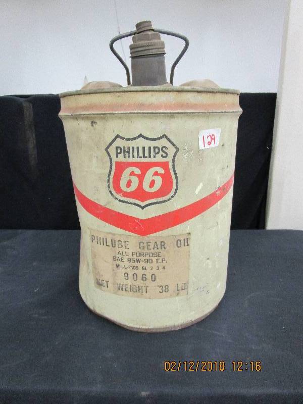 lot 129 image: Phillips 66 5 Gallon Can