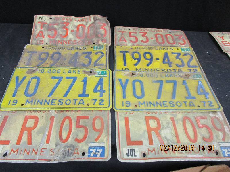 lot 146 image: Licence Plates 1970s 4 matching Sets
