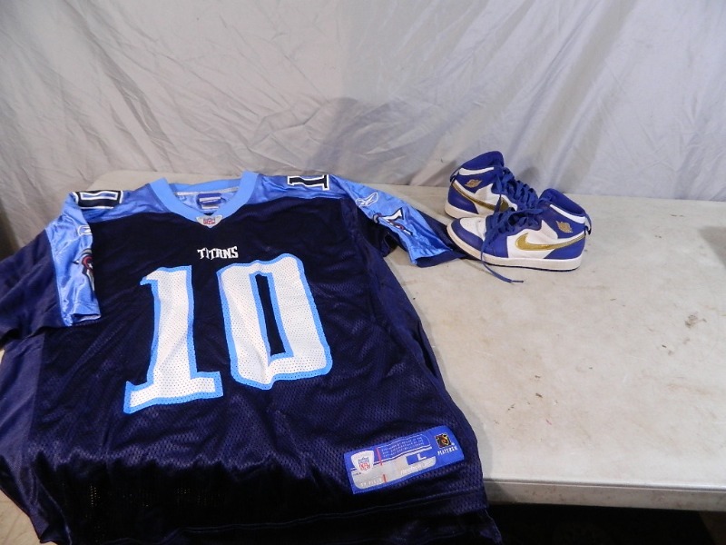 lot 13 image: Nike Air Jordans and Jersey