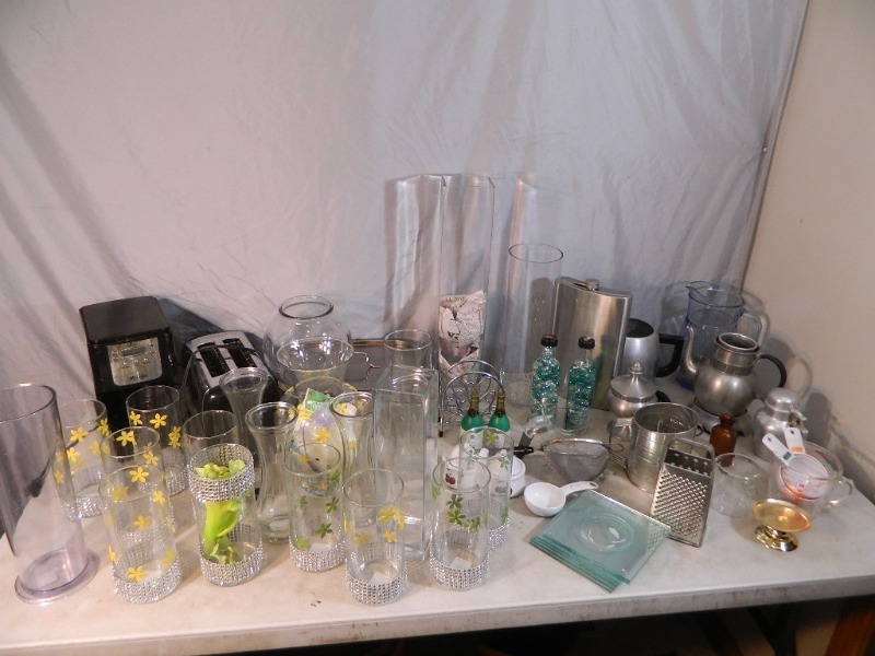 lot 96 image: Huge Flask, Metal Items, More