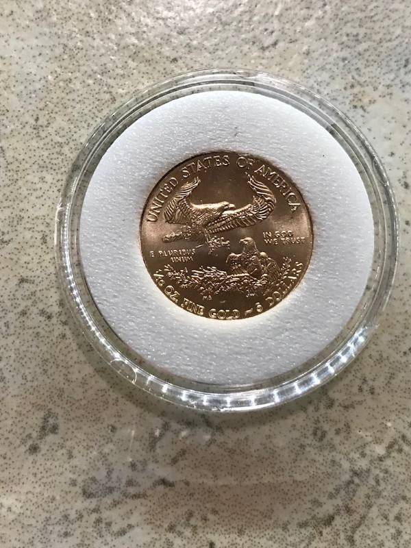 lot 34 image: 2015 - 110 Troy Oz Gold American Eagle $5 Coin