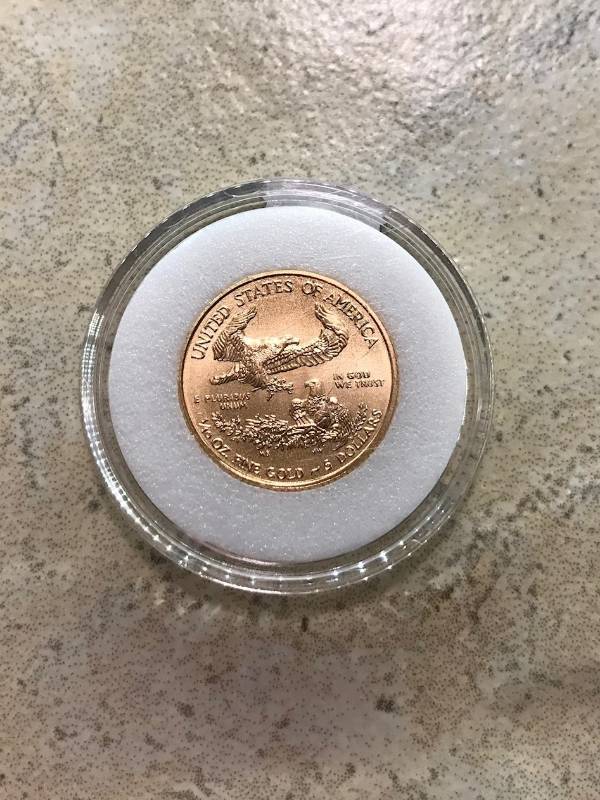 lot 38 image: 2015 - 110 Troy Oz Gold American Eagle $5 Coin