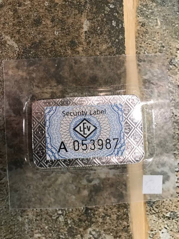 lot 52 image: GEIGER SECURITY LINE .999 SILVER BAR 100 gram 3.25 oz