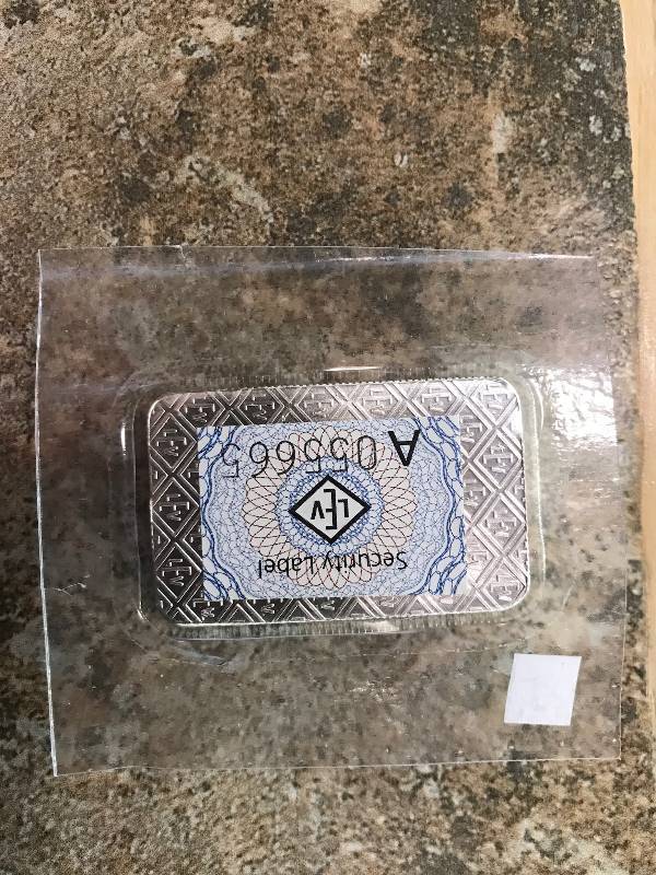 lot 54 image: GEIGER SECURITY LINE .999 SILVER BAR 100 gram 3.25 oz