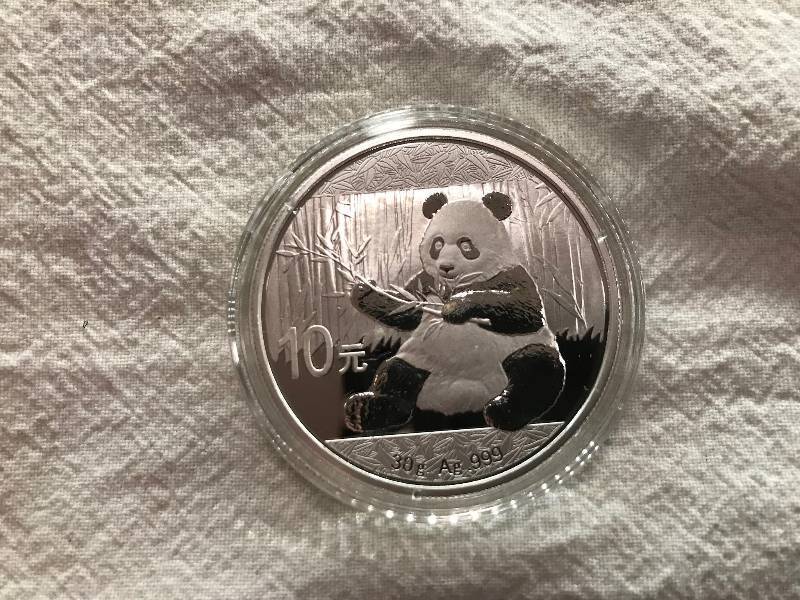 lot 61 image: 2017 China 30g AG .999 Silver Panda BU