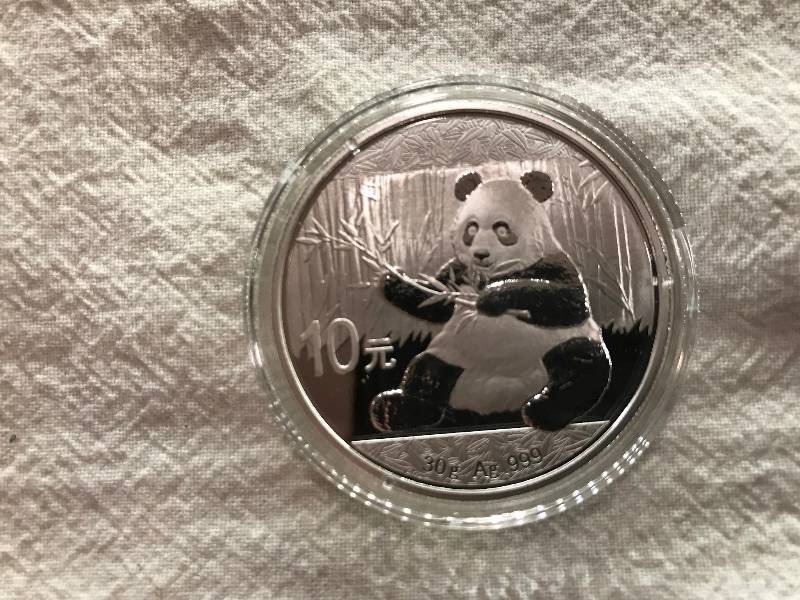 lot 63 image: 2017 China 30g AG .999 Silver Panda BU