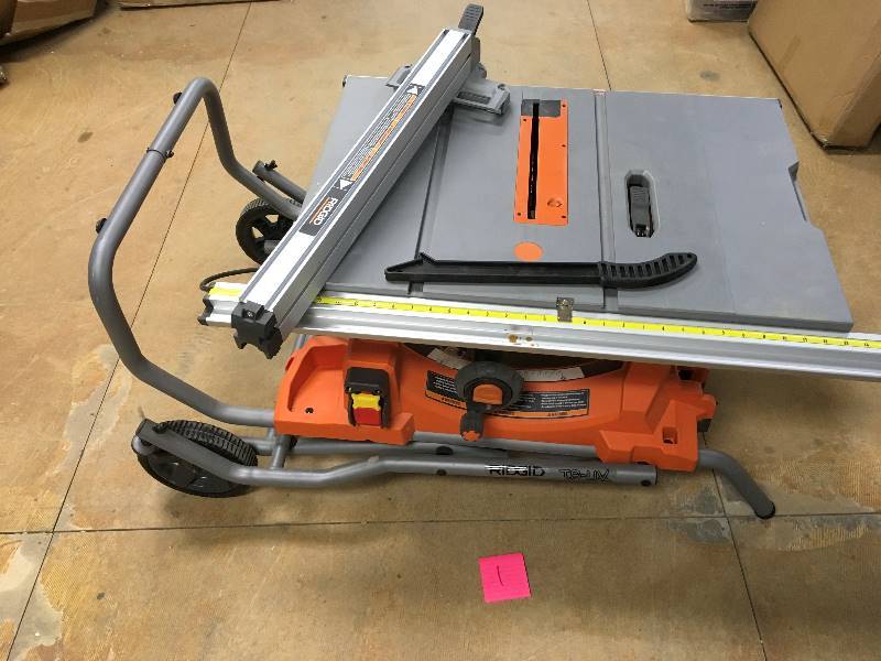 Ridgid 15 Amp 10 in. Heavy Duty Portable Table Saw with Stand mB2B24issing safety guard