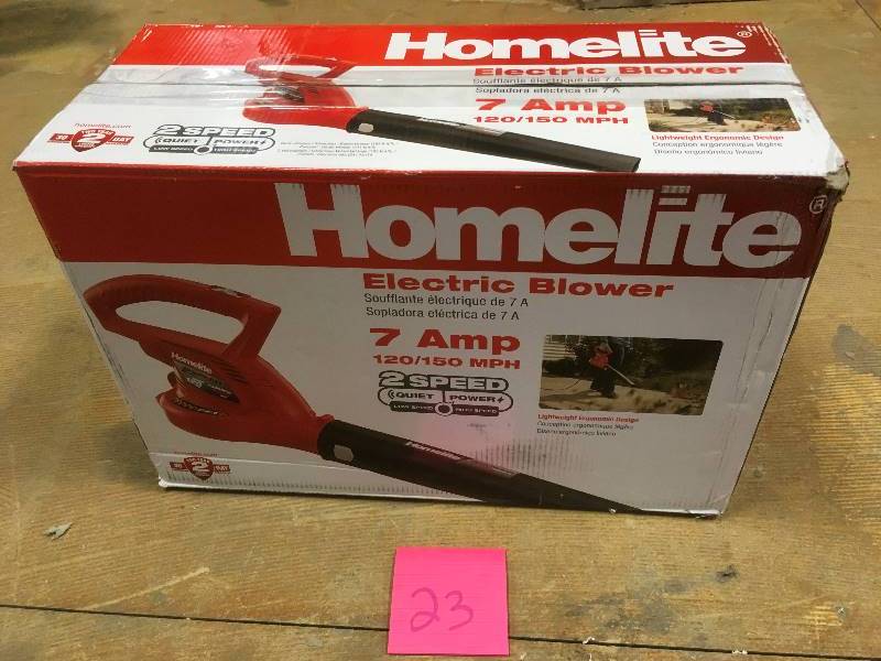 Homelite 7 Amp Electric Blower 120 150 MPH 2 Speed open box not used
