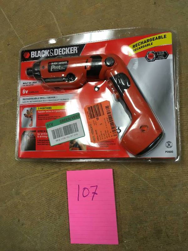 Black and Decker 6-Volt NiCd Cordless Rechargable Pivot Plus DrillDriver with Charger