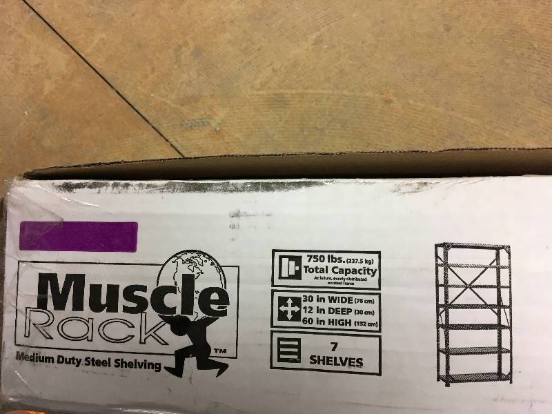 Muscle Rack Medium Duty Steel Shelving - 750 LB. Capacity, 7 shelves open box not used