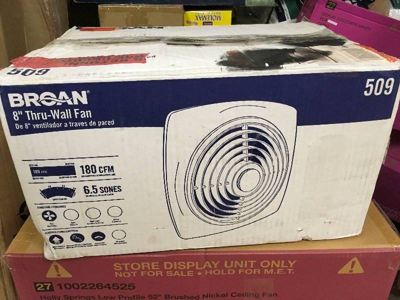 NuTone Broan 8 in. Thru-Wall Fan open box not used