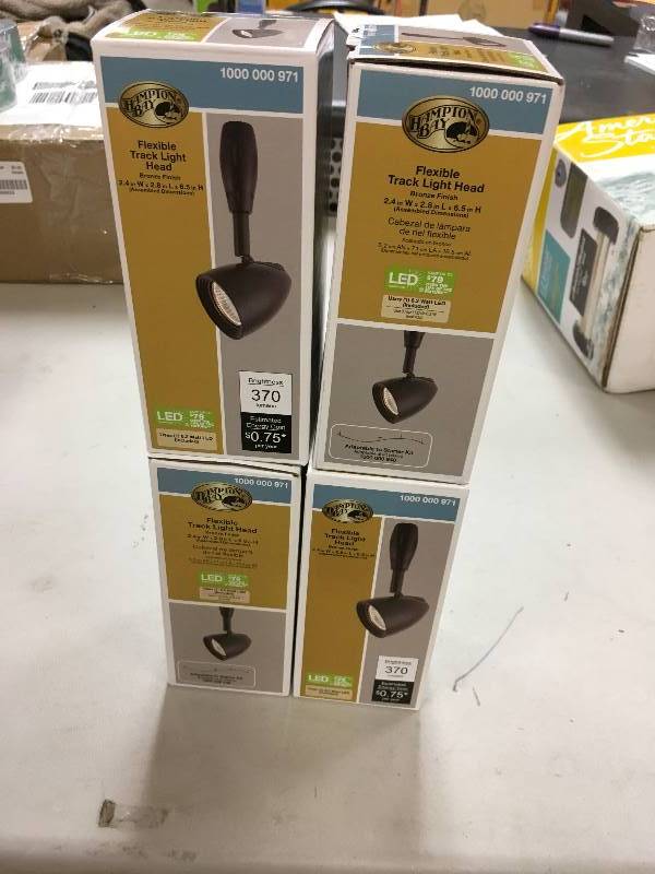 Hampton Bay Flexable Track Light Head Bronze Metal Shade Lot of 4 new