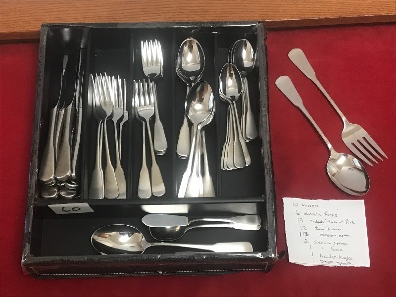 lot 60 image: Stainless Steel Silverware Set With...