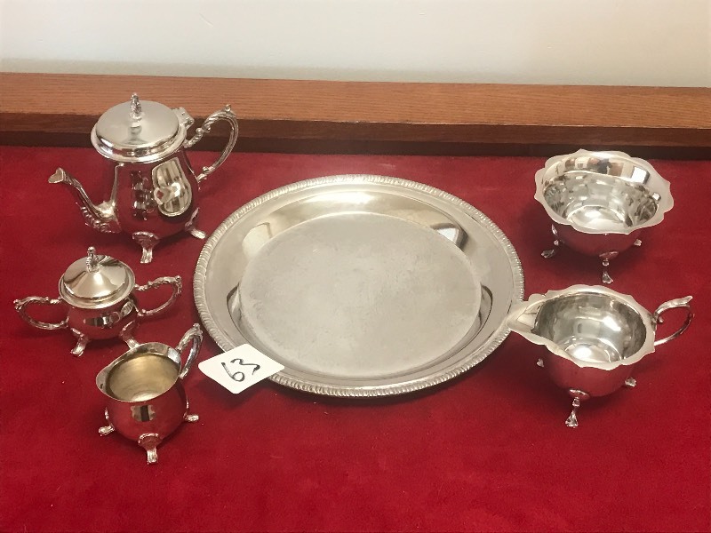lot 63 image: 6-Piece Silver-Plate CoffeeTea Set...