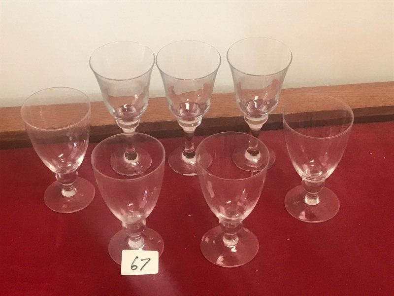 lot 67 image: Lot Of (7) Dinner Glasses, All In G...