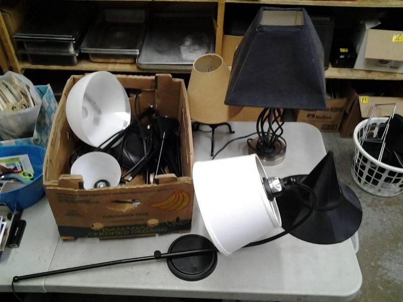 lot 38 image: Lot Of Black Lamps & Light Fixtures